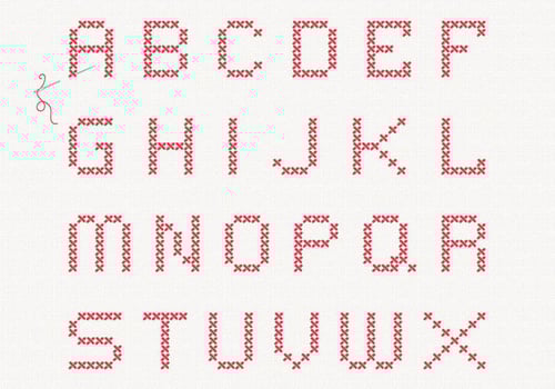 Cross Stitch Alphabet Vector Set