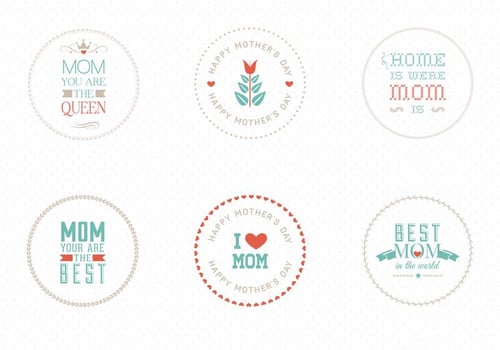 Mother's Day Badges Vector Pack