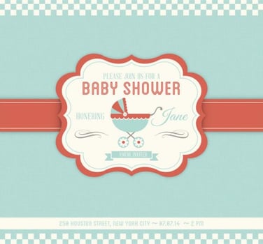 Baby Shower Vector Invitation Template