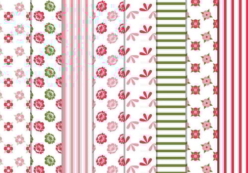 Floral Stripes Vector Patterns