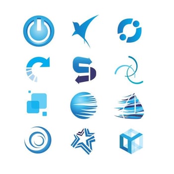 Blue Icons Vector Set