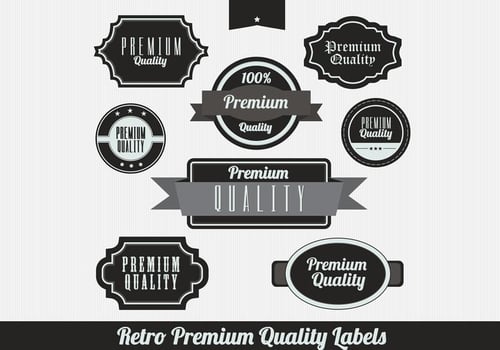 Black Retro Premium Label Vectors