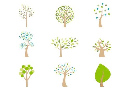 Abstract Cartoon Trees Vector Pack