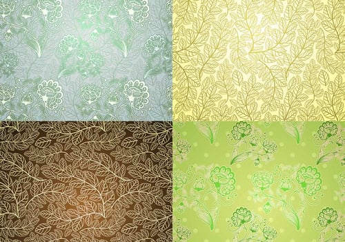 Vintage Plant Wallpaper Vector Pack