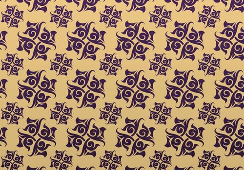 Purple and Gold Ornamental Vector Patterned Background
