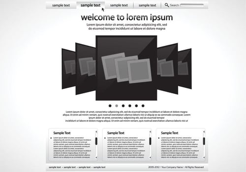 Sleek Black and White Website Vector Template