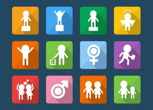 People Kids Icon Vector Set