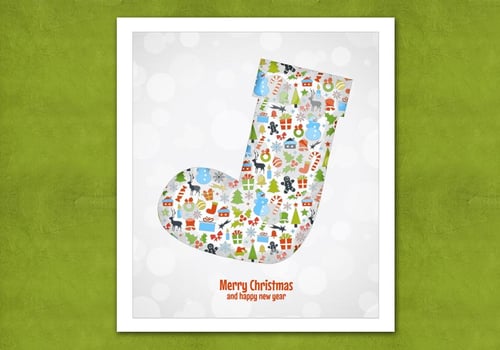 Bokeh Christmas Stocking Vector Background