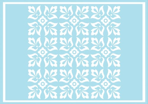 Blue Floral Ornament Vector Pattern