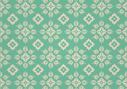 Green Floral Vector Pattern