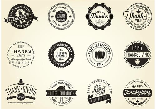 Vector Thanksgiving Badges
