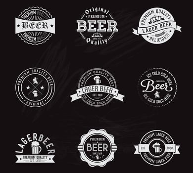 Free Vector Chalk Beer Badges