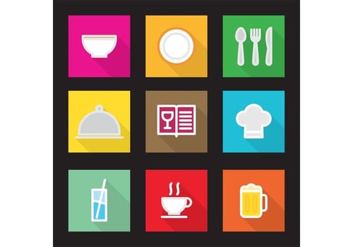 Flat Kitchen Vector Icons 