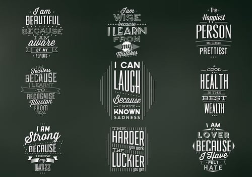Vintage Chalkboard Quote Badges Vector Set