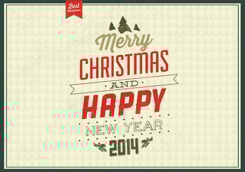 Vintage Evergreen Christmas Vector Background
