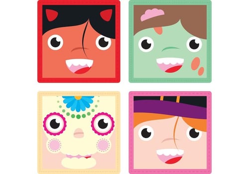 Halloween Faces 02 vector