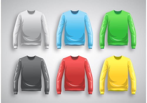 Long Sleeve T-shirt Template Vector 