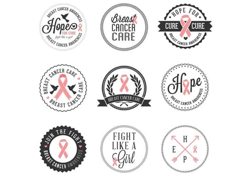 Breast Cancer Awareness Badges vector