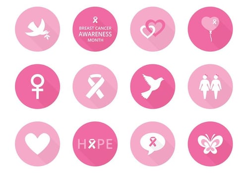 Breast Cancer Awareness Vector Icons