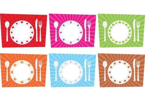 Seasonal Dinner Table Setting Vector 