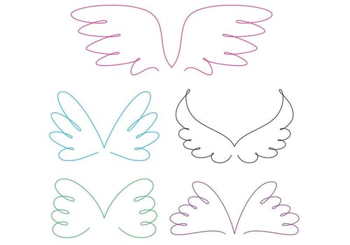 Curly Angel Wing Vectors