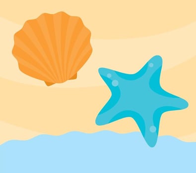 Sea Shell Vector on the Sand 