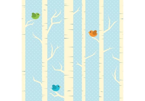 Winter Trees Vector Background