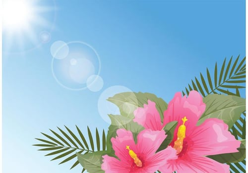 Free Stylish Polynesian Flowers Background vector