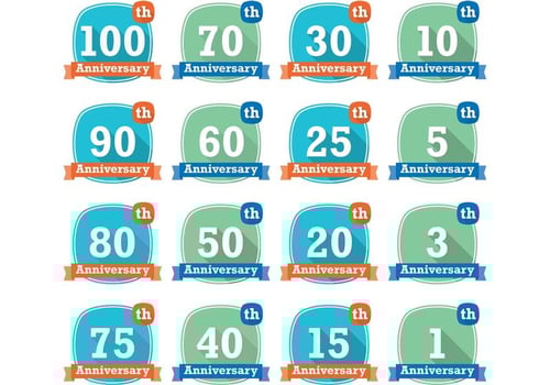 Modern Anniversary Badge Vectors 