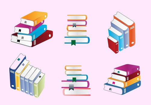 Colorful Stack of Books Vectors 