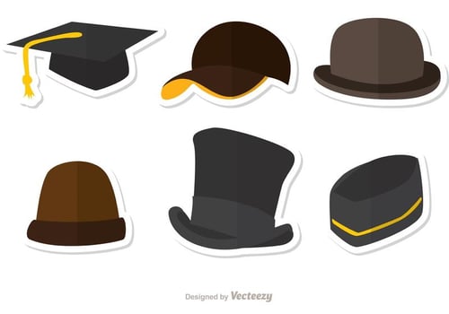 Colored Hats Vectors Pack 1