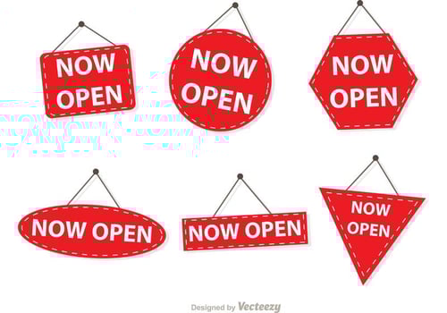 Simple Now Open Sign Vectors