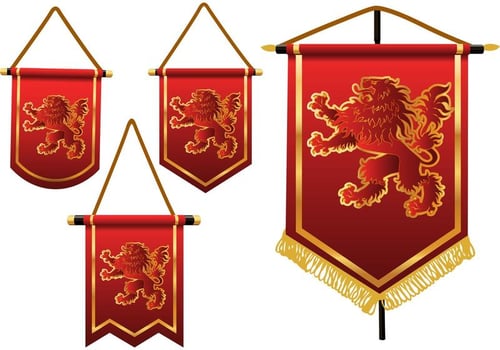 Heraldic Lion Vector Banners