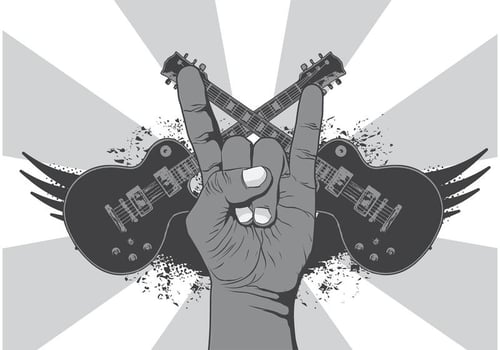 Rock n Roll Music Symbol Vector Background 