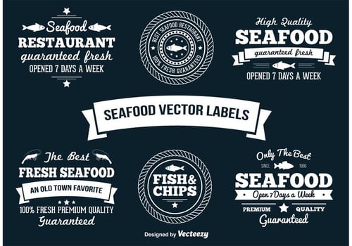 Seafood Vector Labels