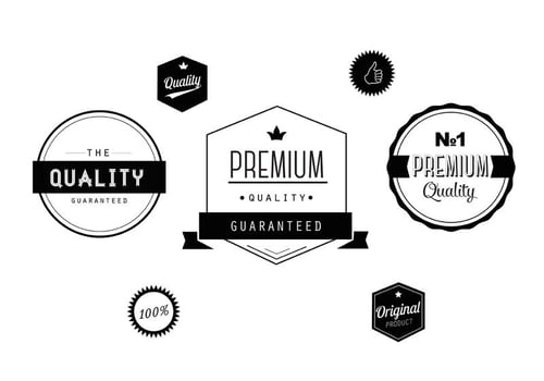 Free Black and White Labels Vector Set