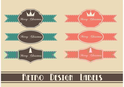 Free Retro Christmas Label Vectors 
