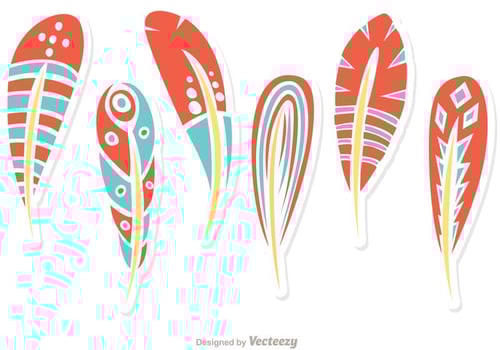 Vector Set Of Feathers