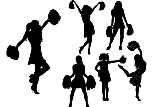 Cheerleader Silhouette Vectors 