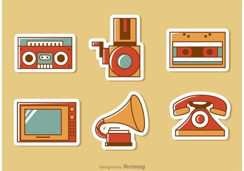Retro Style Media Vector Pack 1