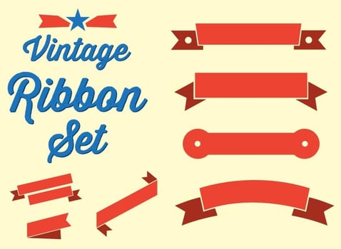 Vintage Ribbon Set vector
