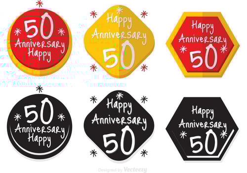 50th Anniversary Badge  vector