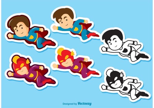 Superhero Kid Vectors Pack