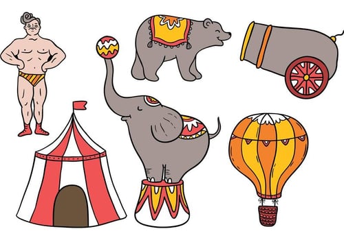 Free Vintage Circus Elements  vector