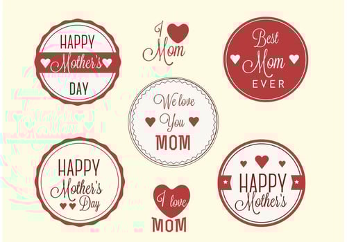 Free Mother's Day Label Vectors 