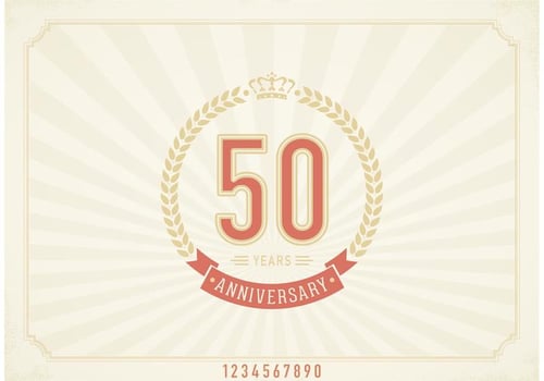 Free Vector Vintage 50 Years Anniversary Label