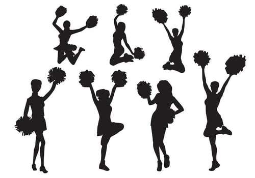 Free Vector Cheerleader Silhouette Set