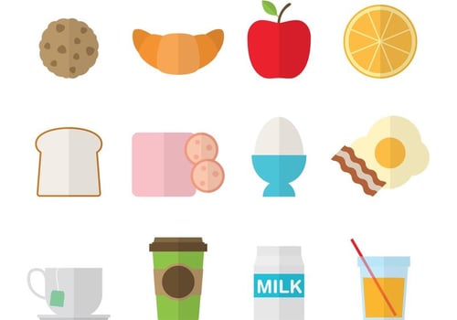 Colorful Breakfast Icons vector