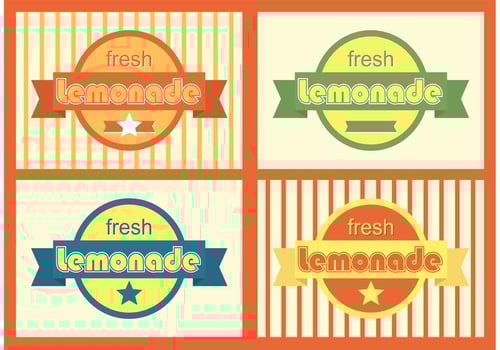Retro Lemonade Badges  vector