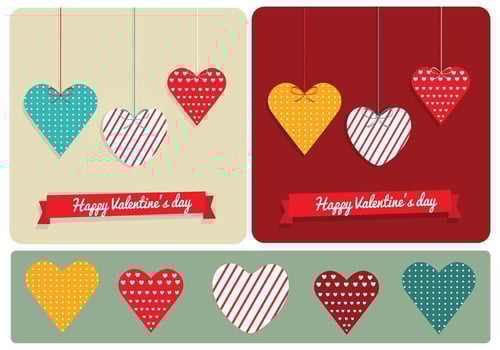 Patterned Hearts for Valentine's Day  vector